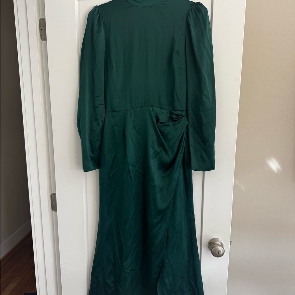 Reformation Green Silk Dress